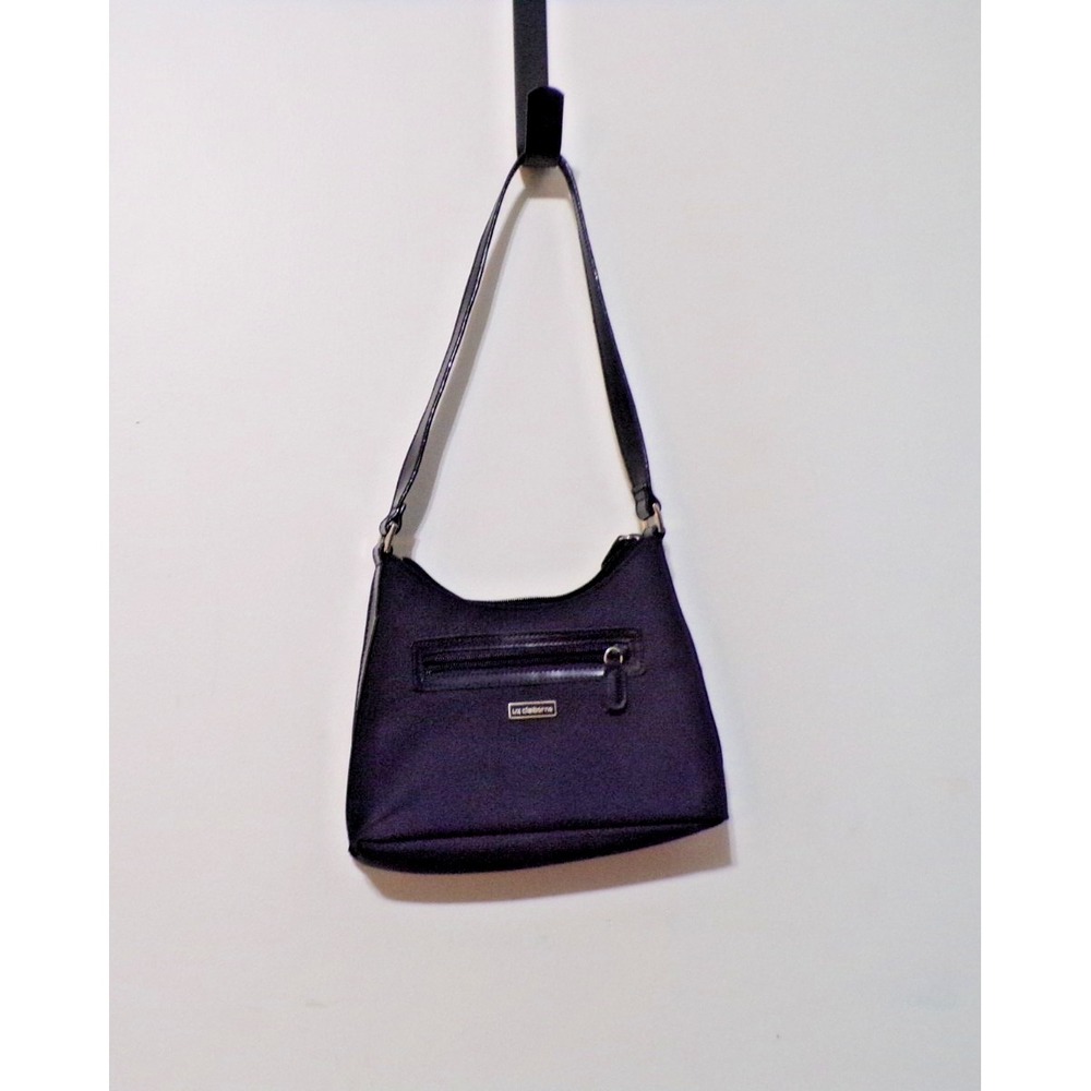 Liz Claiborne Navy Shoulder Bag Mini Zipper‎ Close Silver Tone Accents
